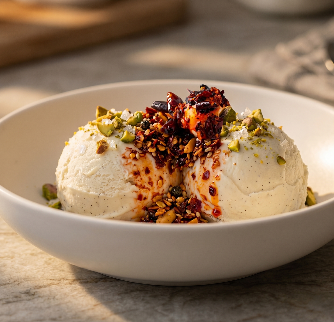 Vanilla Sundae with Crunched Chili